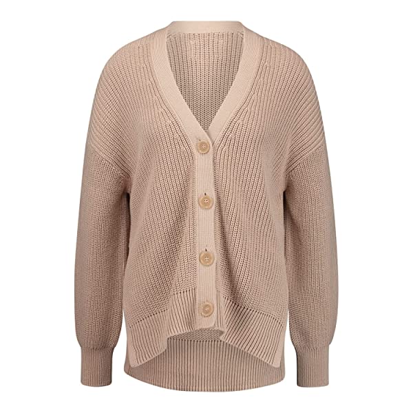 Marc O'Polo V-Ausschnitt Strickjacke Damen, Braun Marc O'Polo V-Ausschnitt Strickjacke Damen, Braun