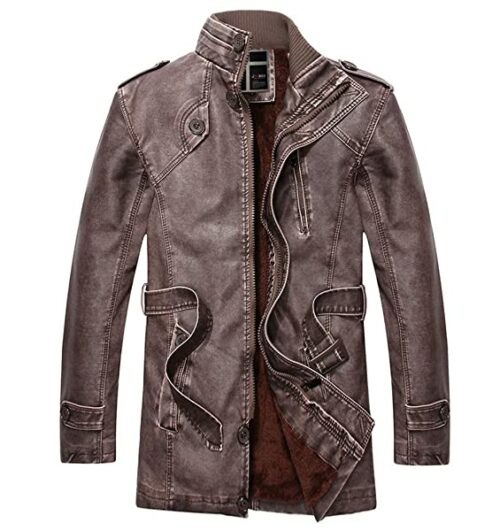 Moxishop Ledermantel Herren, Braun