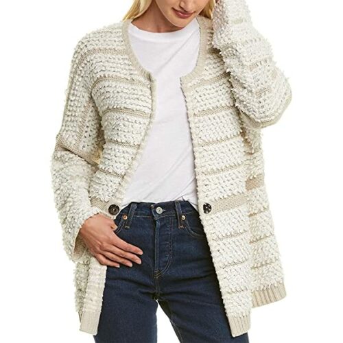 NIC+ZOE Loop Up Strickjacke Damen, Beige