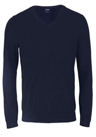 Olymp Kaschmir V-Ausschnitt Pullover Herren, Blau