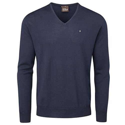 Oscar Jacobson V-Ausschnitt Pullover Herren, Blau