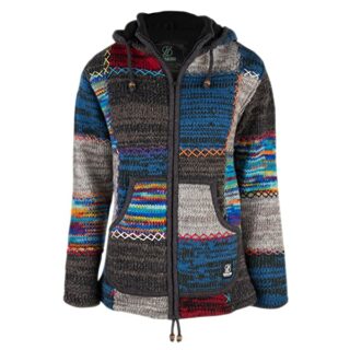 Patchwork Strickjacke Herren, Bunt