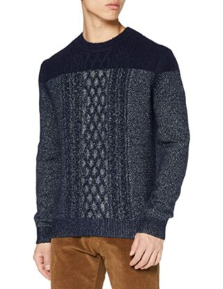 Pierre Cardin Aran Strickpullover Herren, Blau