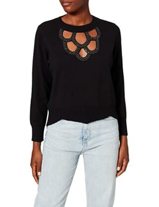Pinko Rovescio Kaschmir Pullover Damen, Schwarz