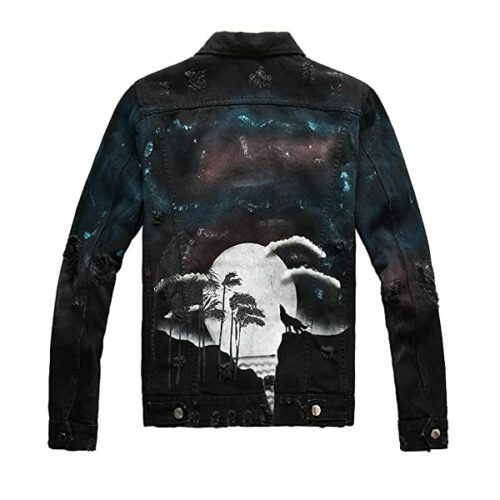 Pokem&Hent Jeansjacke Herren, Schwarz