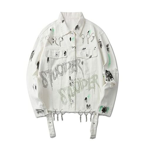 Pokem&Hent Jeansjacke Herren, Weiß