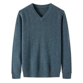 Pokem&Hent V-Ausschnitt Pullover Herren, Blau