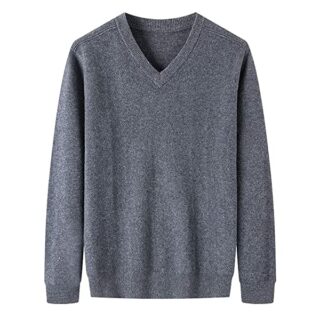 Pokem&Hent V-Ausschnitt Pullover Herren, Grau