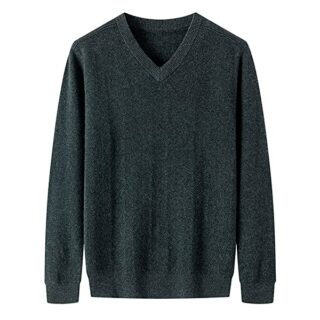 Pokem&Hent V-Ausschnitt Strickpullover Herren, Grau