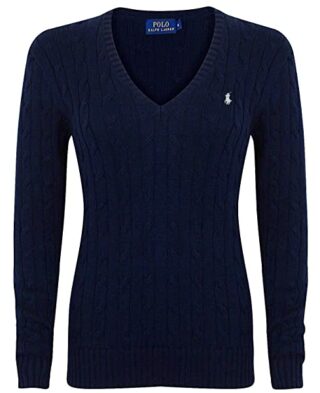 Ralph Lauren V-Ausschnitt Pullover Damen, Blau