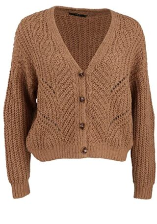 Set V-Ausschnitt Strickjacke Damen, Braun
