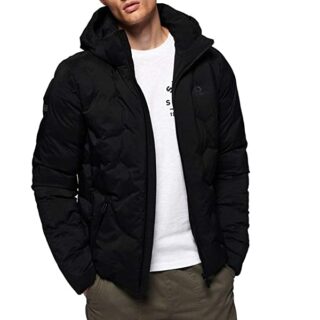 Superdry New Echo Steppjacke Herren, Schwarz