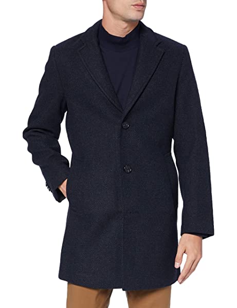 TOM TAILOR Classic Wollmantel Herren, Blau TOM TAILOR Classic Wollmantel Herren, Blau