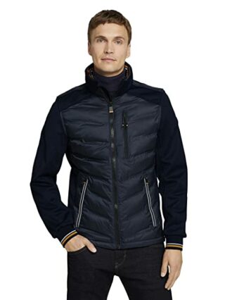 TOM TAILOR Outdoor Wollmantel Herren, Blau