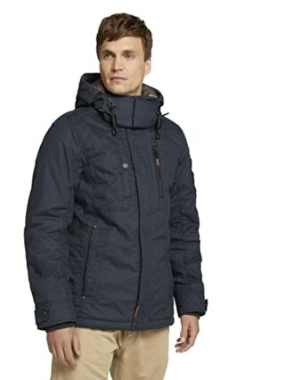 TOM TAILOR Outdoor Wollmantel Herren, Blau