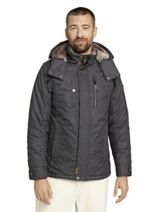 TOM TAILOR Outdoor Wollmantel Herren, Grau