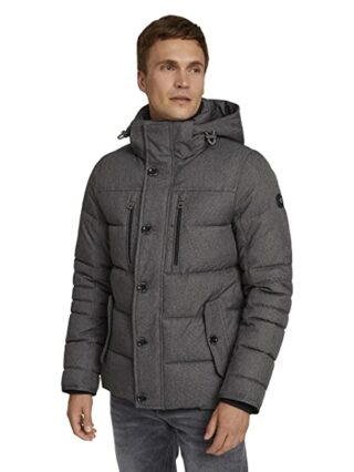 TOM TAILOR Outdoor Wollmantel Herren, Grau