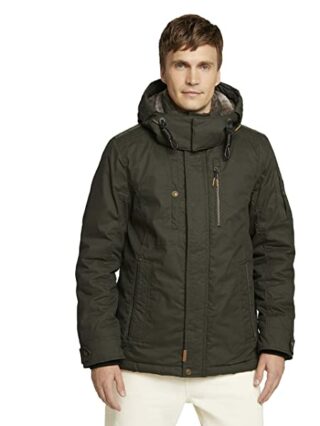 TOM TAILOR Outdoor Wollmantel Herren, Grün