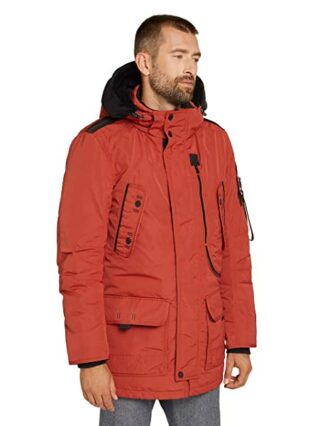 TOM TAILOR Outdoor Wollmantel Herren, Rot