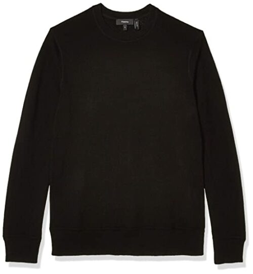 Theory Hilles Crew Kaschmir Pullover Herren, Schwarz