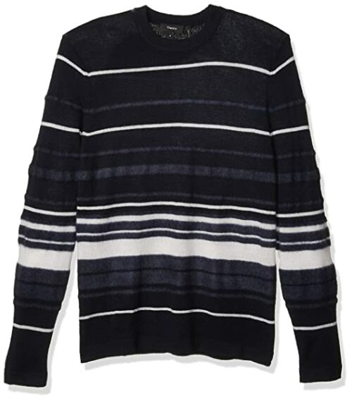 Theory Hilles Stripe Kaschmir Pullover Herren, Blau