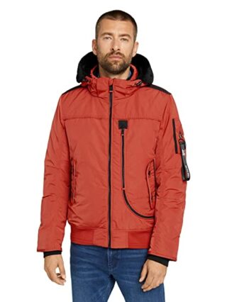 TOM TAILOR Outdoor Wollmantel Herren, Rot