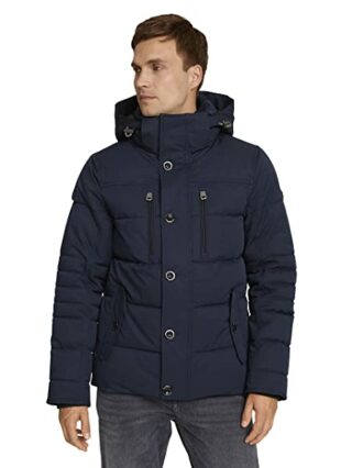 TOM TAILOR Outdoor Wollmantel Herren, Blau