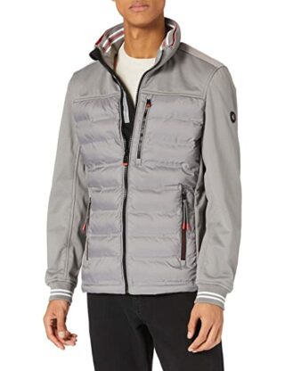 TOM TAILOR Hybrid Wollmantel Herren, Grau
