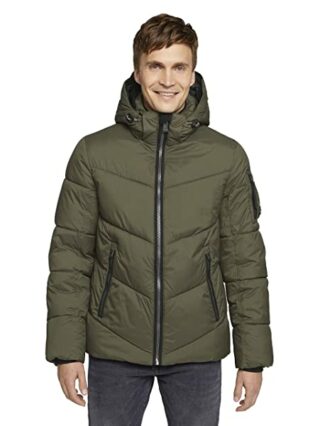 TOM TAILOR Outdoor Wollmantel Herren, Grün