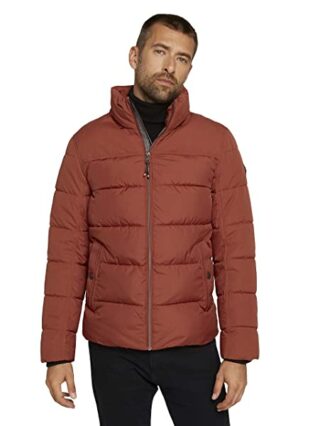 TOM TAILOR Outdoor Wollmantel Herren, Rot