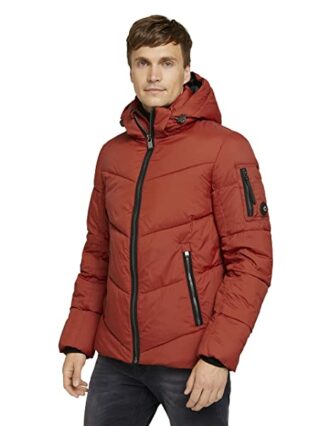 TOM TAILOR Outdoor Wollmantel Herren, Rot