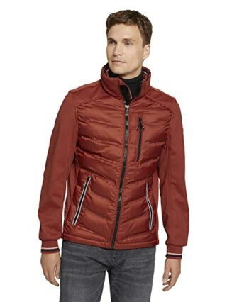 TOM TAILOR Outdoor Wollmantel Herren, Rot