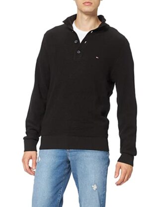 Tommy Hilfiger Basic Strickpullover Herren, Schwarz