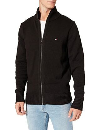 Tommy Hilfiger Chunky Strickjacke Herren, Schwarz