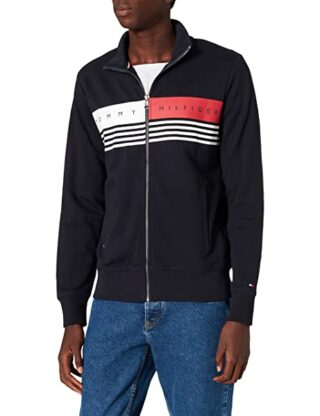 Tommy Hilfiger Logo Strickjacke Herren, Blau