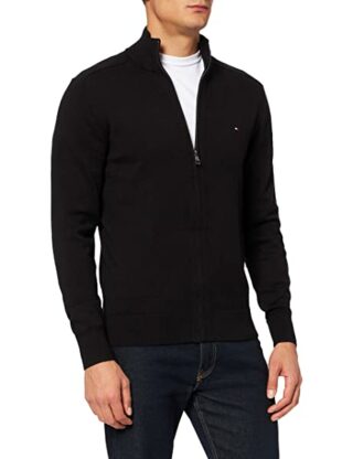 Tommy Hilfiger Pima Strickjacke Herren, Schwarz