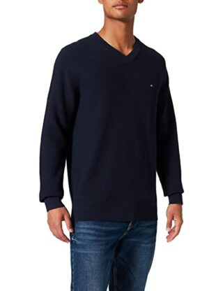 Tommy Hilfiger V-Ausschnitt Pullover Herren, Blau