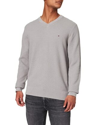 Tommy Hilfiger V-Ausschnitt Pullover Herren, Grau