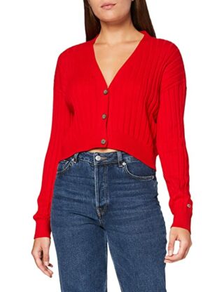 Tommy Jeans Cardigan Damen, Rot
