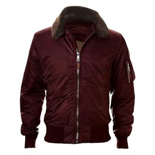 Top Gun B-15 Heavy Duty Vintage Flight Bomberjacke Herren, Grau