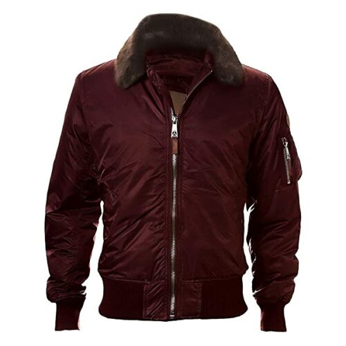 Top Gun B-15 Heavy Duty Vintage Flight Bomberjacke Herren, Grau