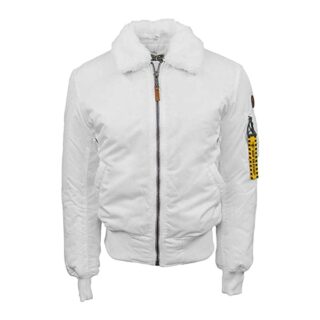 Top Gun B-15 Heavy Duty Vintage Flight Bomberjacke Herren, Weiß