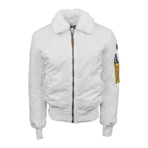 Top Gun B-15 Heavy Duty Vintage Flight Bomberjacke Herren, Weiß
