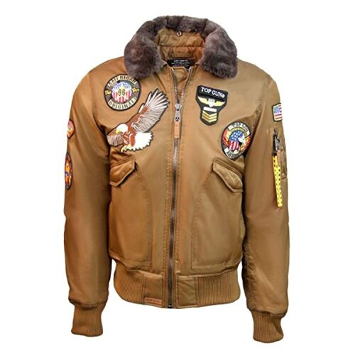 Top Gun MA-1 American Original Bomberjacke Herren, Braun