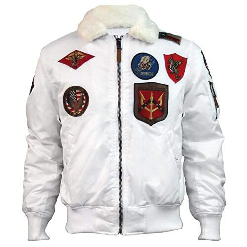 Top Gun Official B 15 Bomberjacke Herren, Weiß