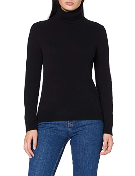 United Colors of Benetton Maglia Ciclista Kaschmir Pullover Damen, Schwarz