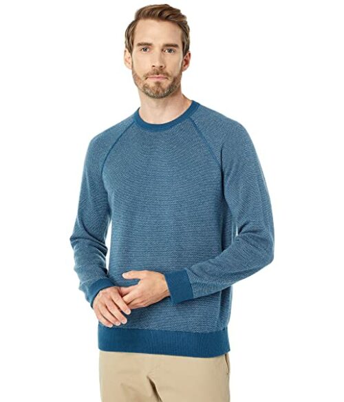 Vince Birdseye Kaschmir Strickpullover Herren, Blau