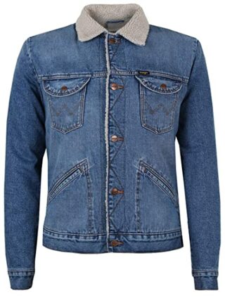 Wrangler Icons Sherpa Jeansjacke Herren, Blau