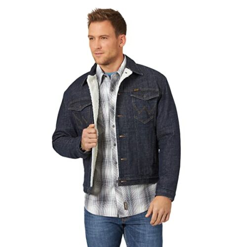 Wrangler Retro Sherpa Jeansjacke Herren, Blau