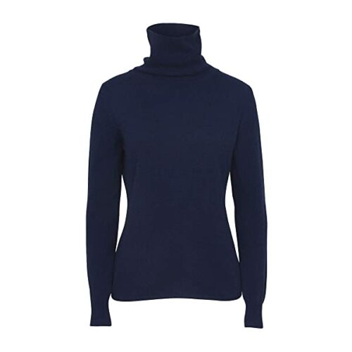 boscana Rollkragen Kaschmir Pullover Damen, Blau